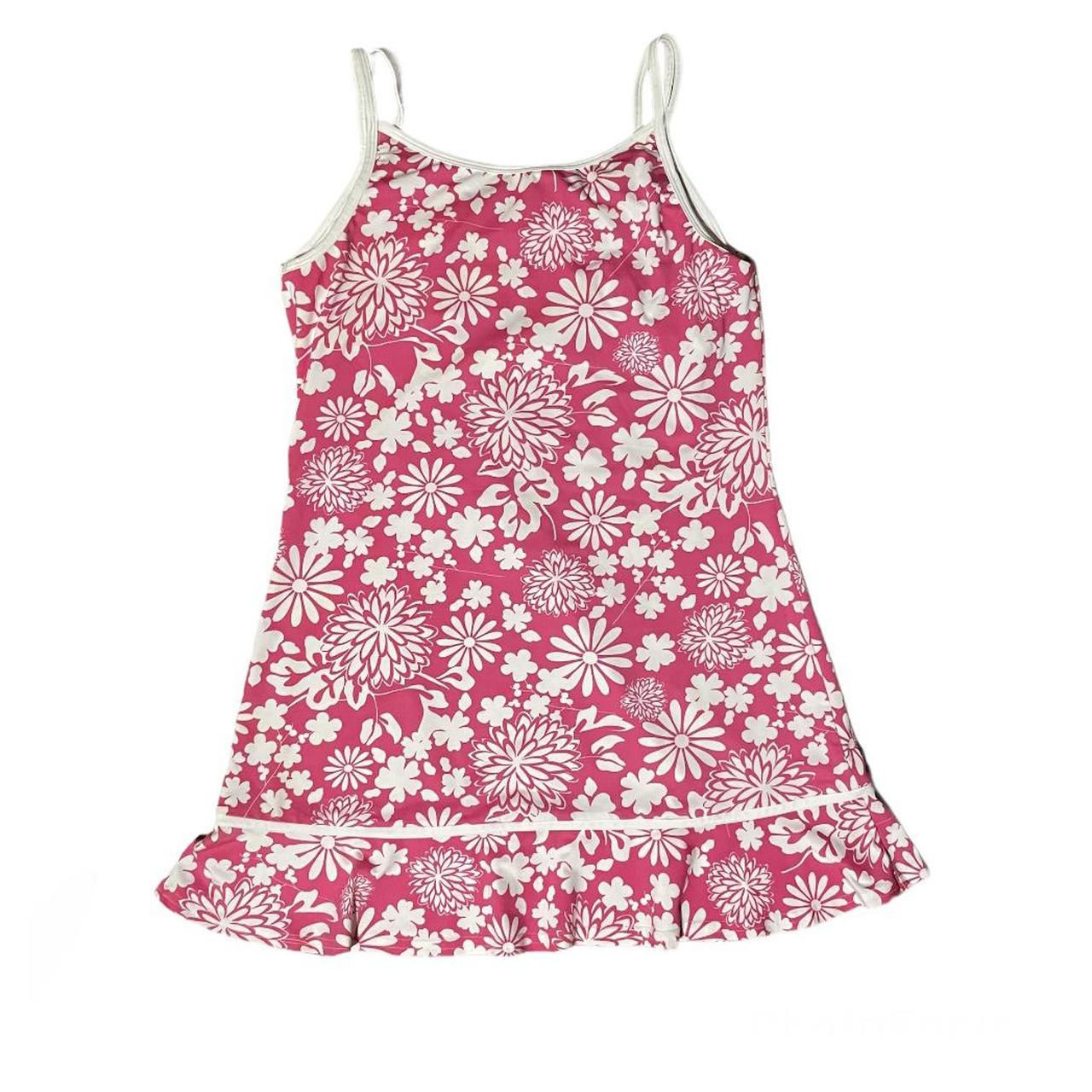 Women's Pink and White Dress Depop