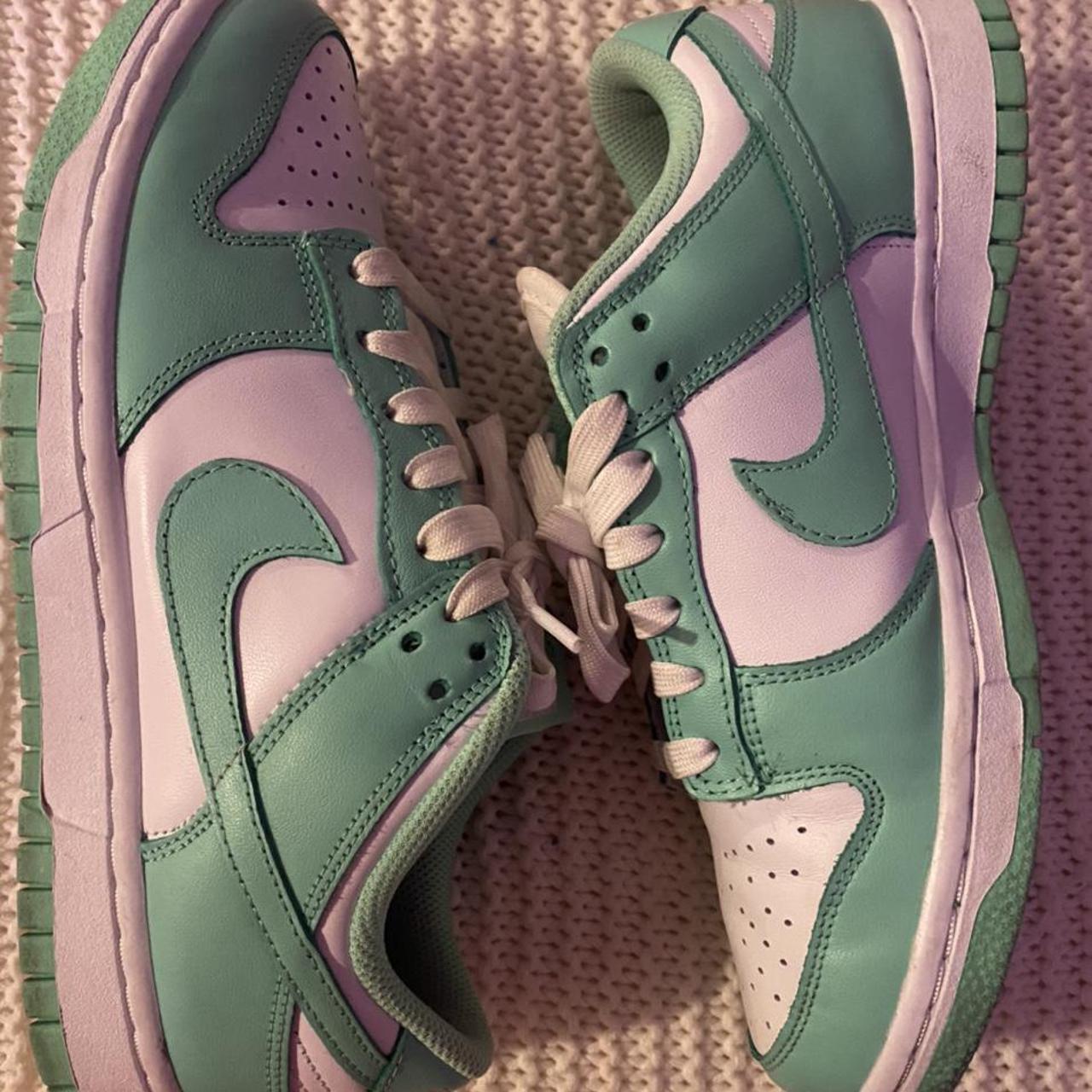 Foam Green dunks! Size women 8! Comes with box :) Dm... - Depop