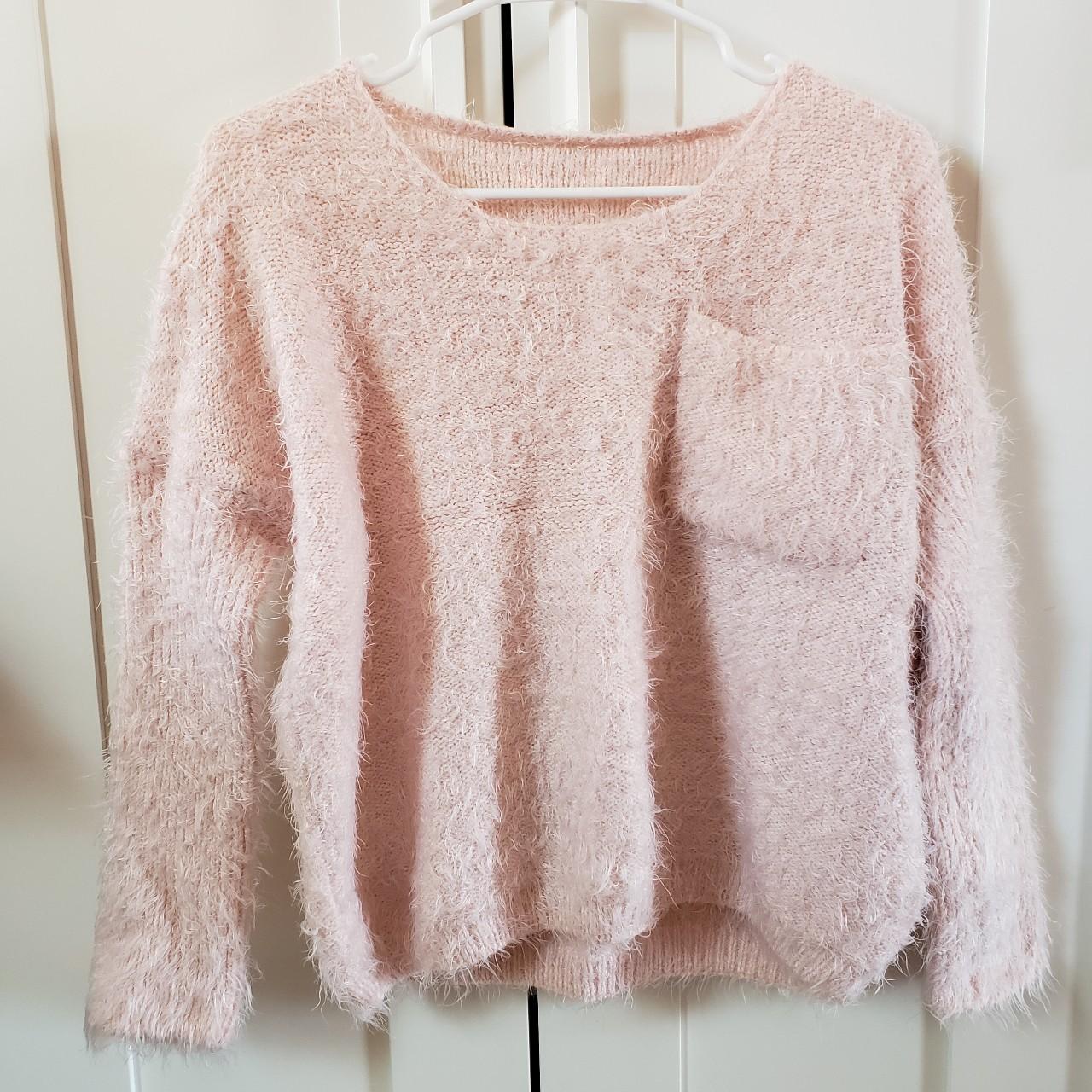 Fashion baby pink fluffy jumper