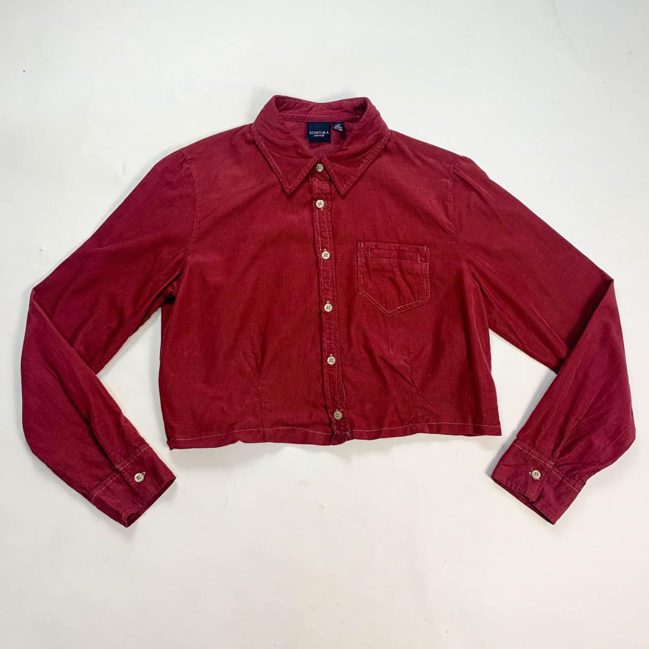 Unbranded Women's Red and Burgundy Shirt | Depop