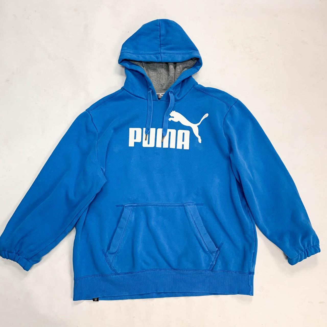 Vintage sky blue Puma hoodie. A really soft acrylic... - Depop