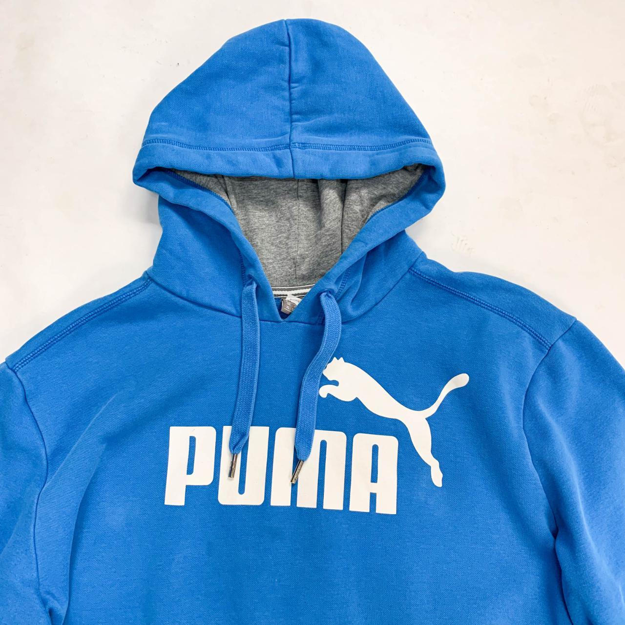 Vintage sky blue Puma hoodie. A really soft acrylic... - Depop