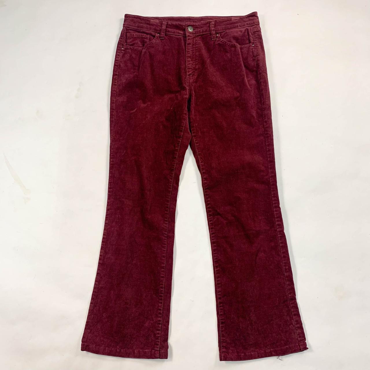 UNIQLO Women's Burgundy and Red Trousers | Depop