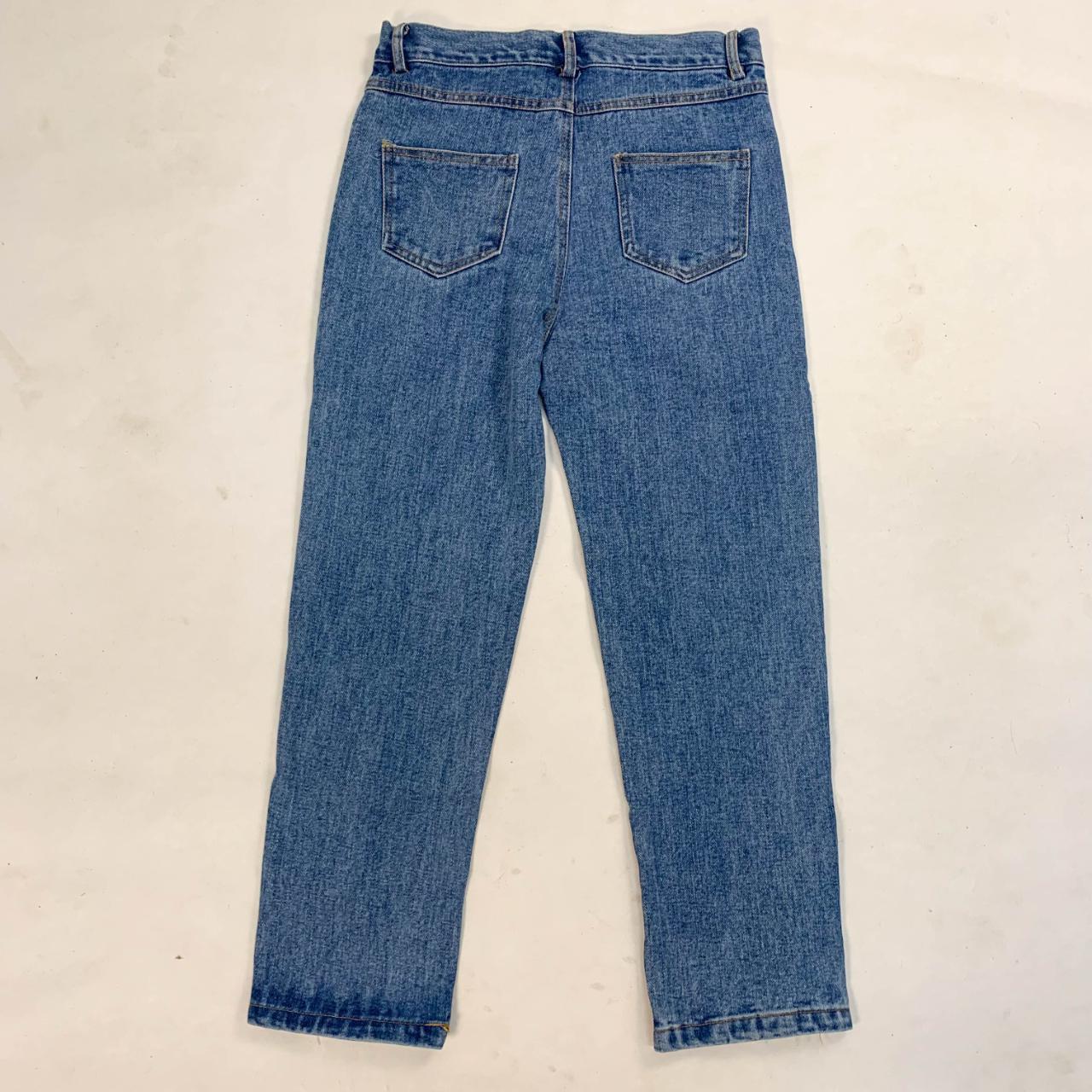 Vintage stonewash blue high waisted, straight leg... - Depop