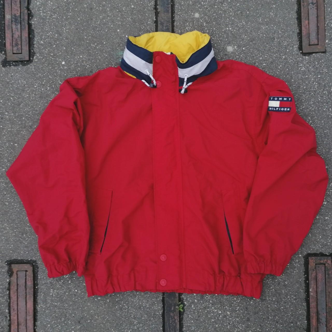 90s Tommy Hilfiger Jacket with Embroidered... - Depop