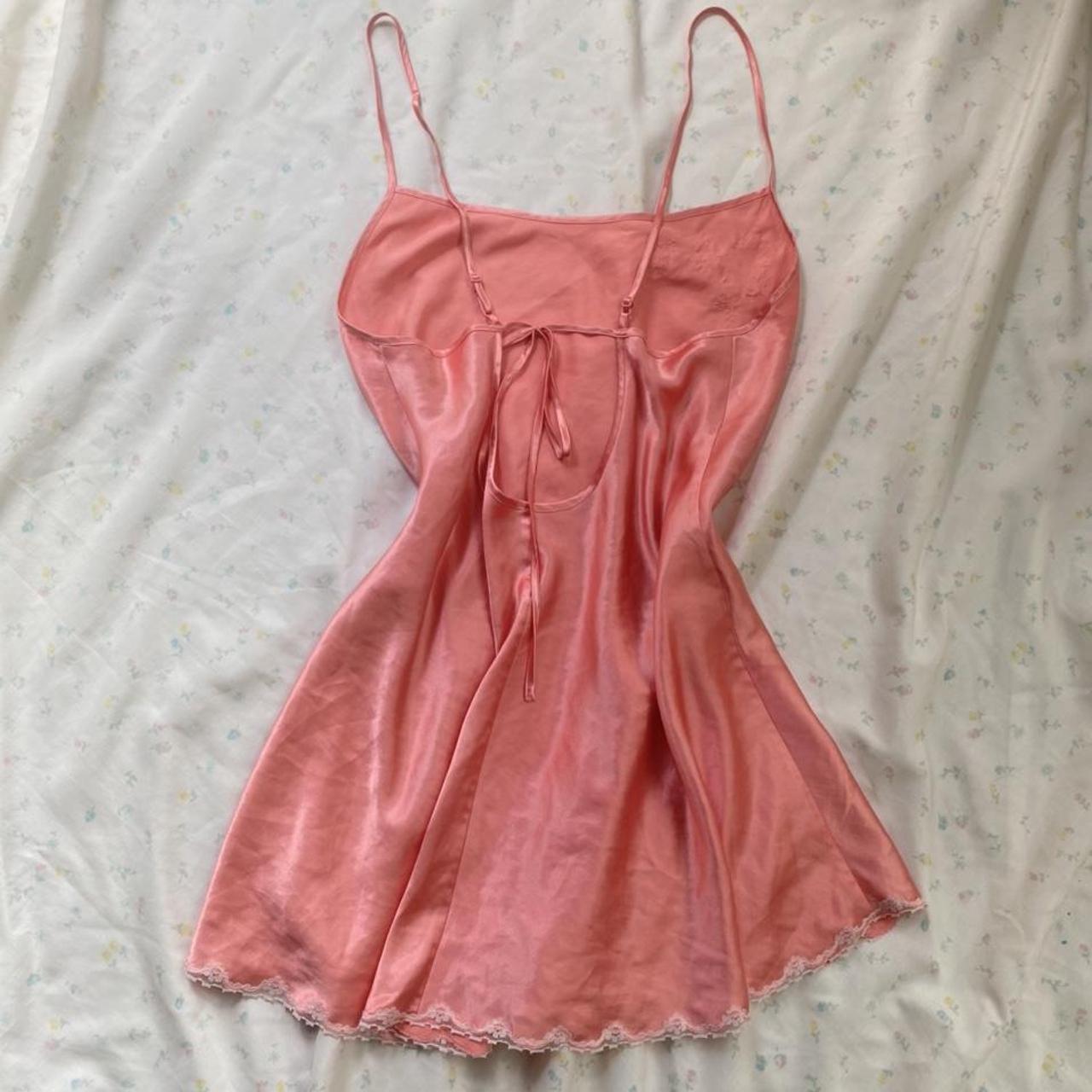 Rare Vintage Pink And White Victorias Secret Slip Depop