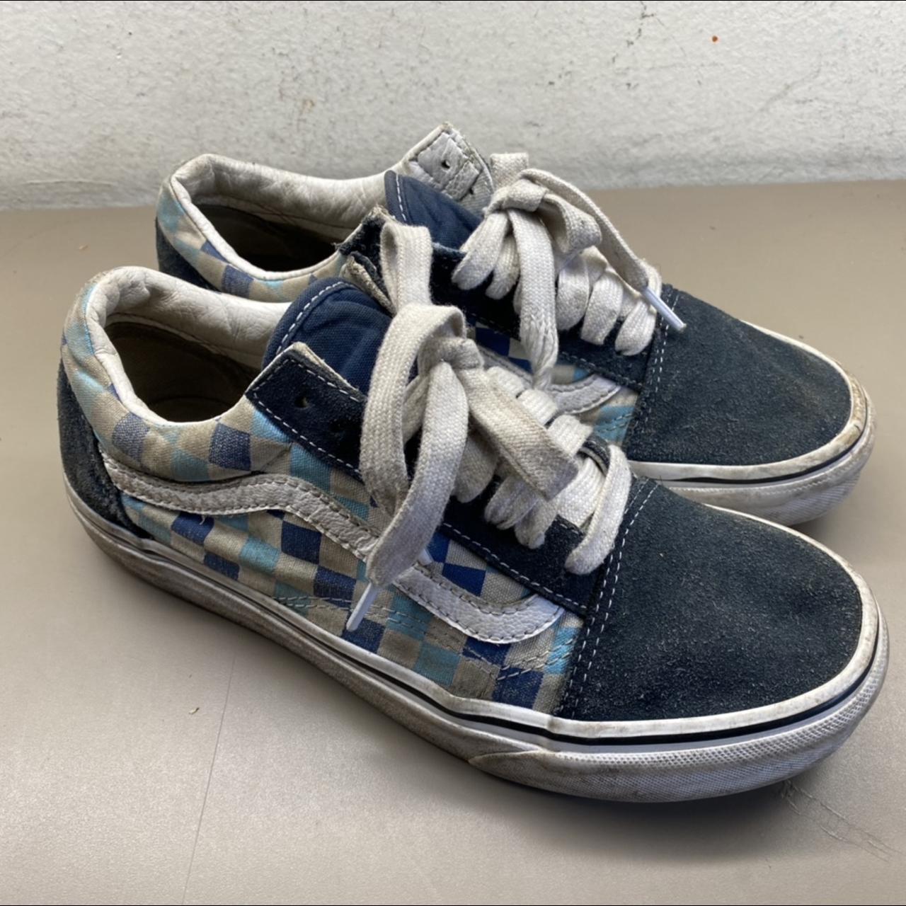 blue suede checkered vans