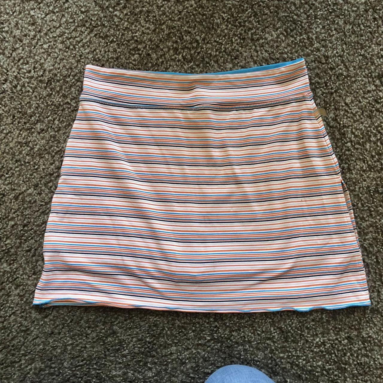 90s multi colored striped tennis skirt. Has built in... Depop