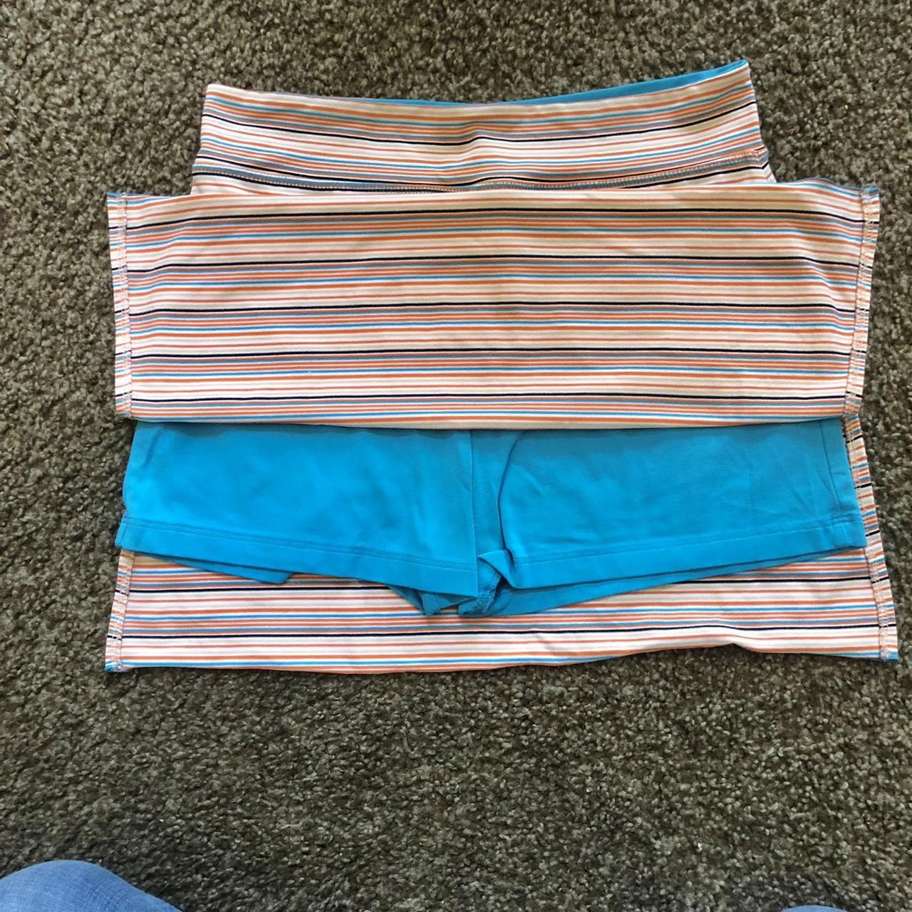 90s multi colored striped tennis skirt. Has built in... Depop