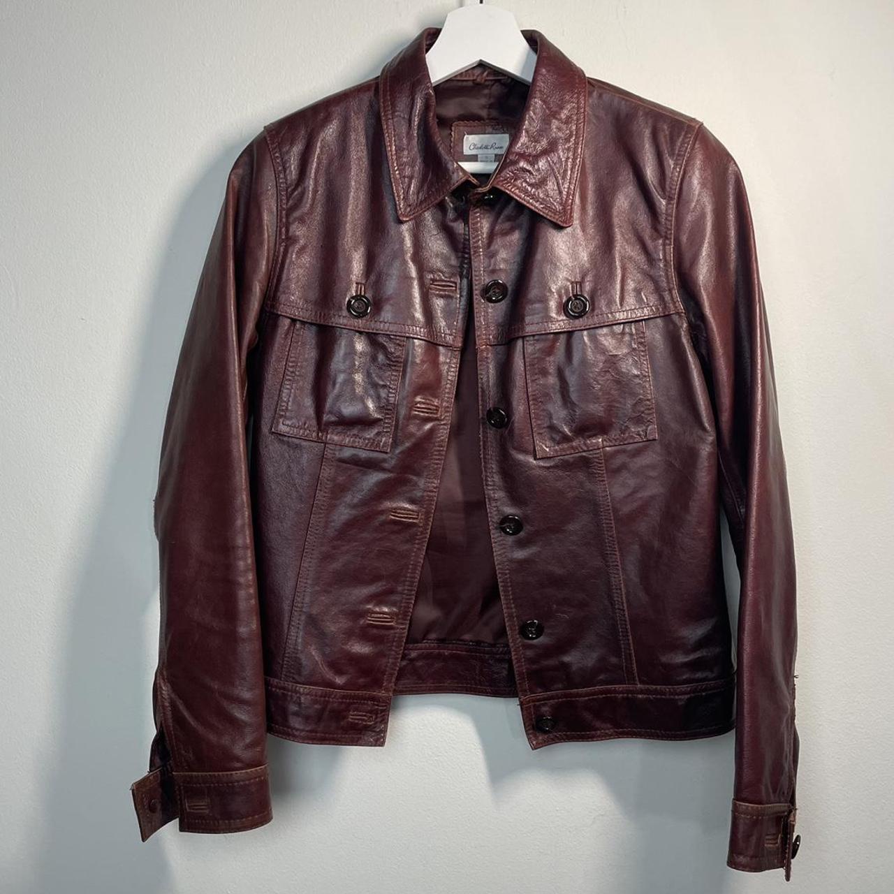 VINTAGE CHARLOTTE RUSSE BURGUNDY LEATHER JACKET.... - Depop