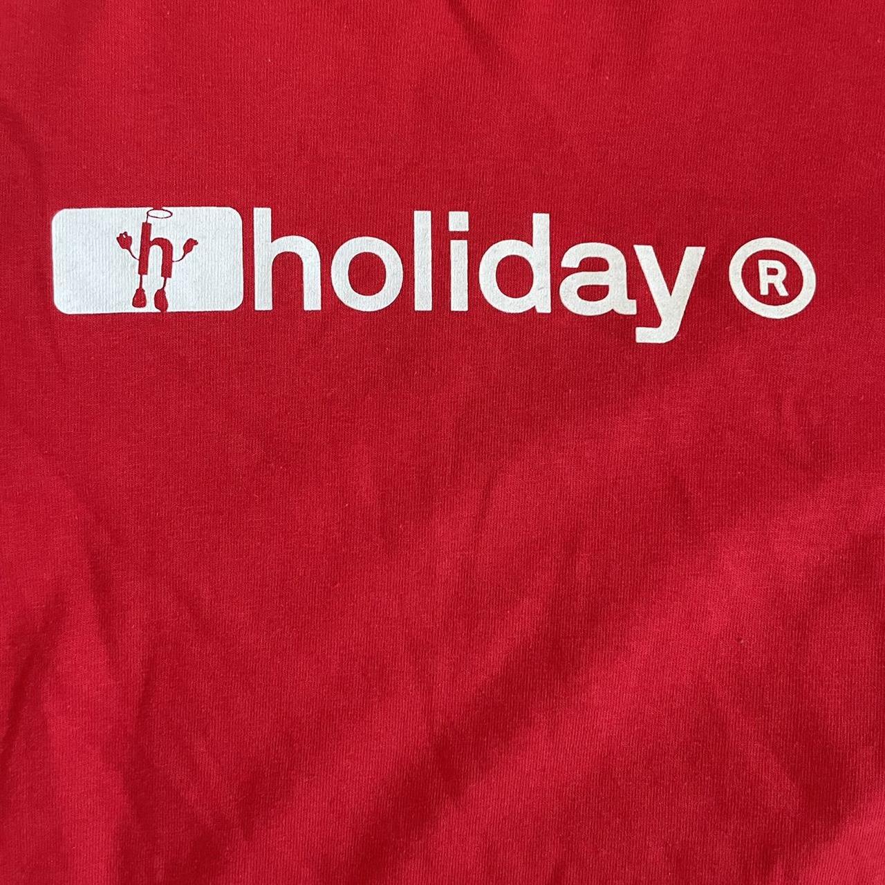 Holiday The Label Men's Red and White T-shirt (2)
