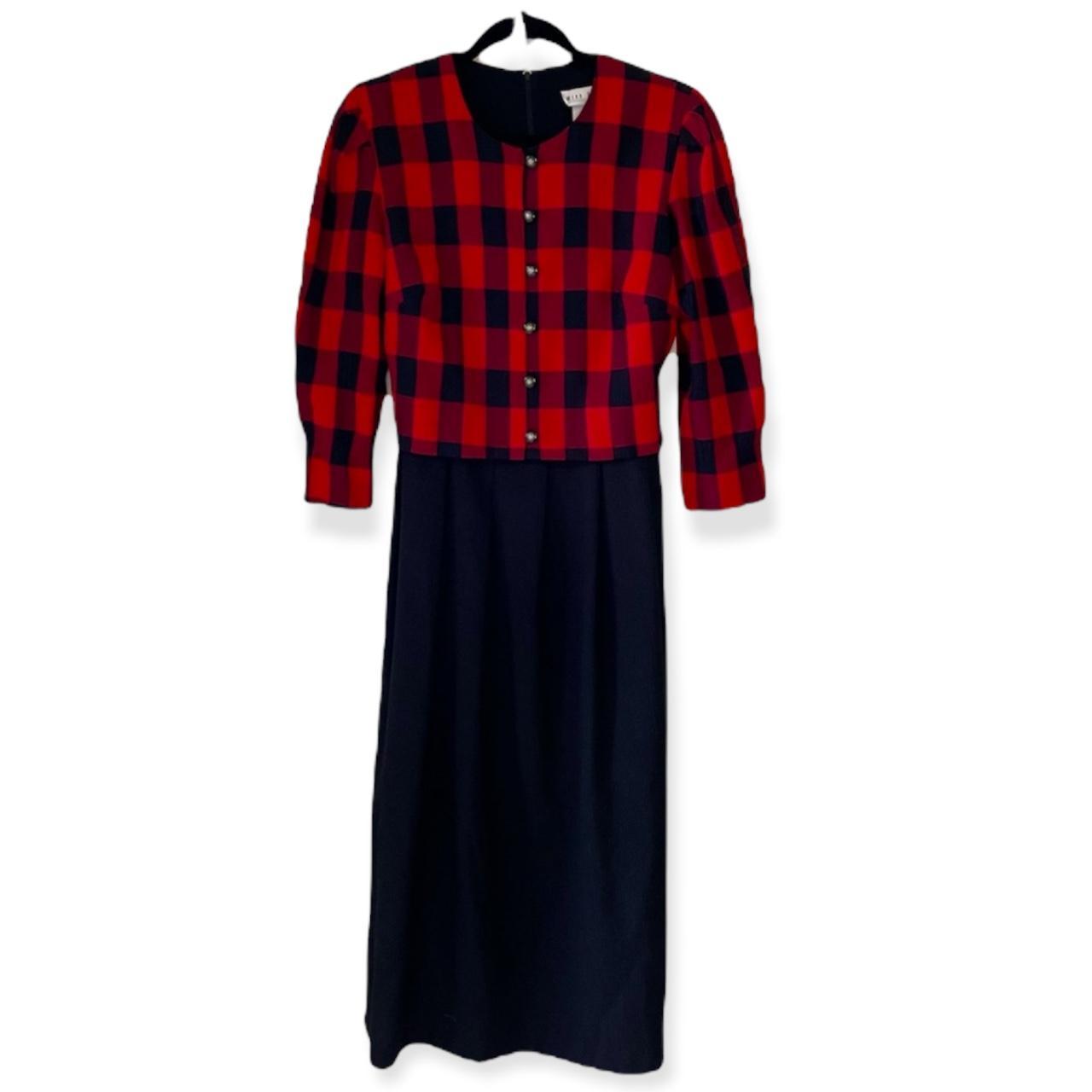 J jill mixed media plaid outlet dress