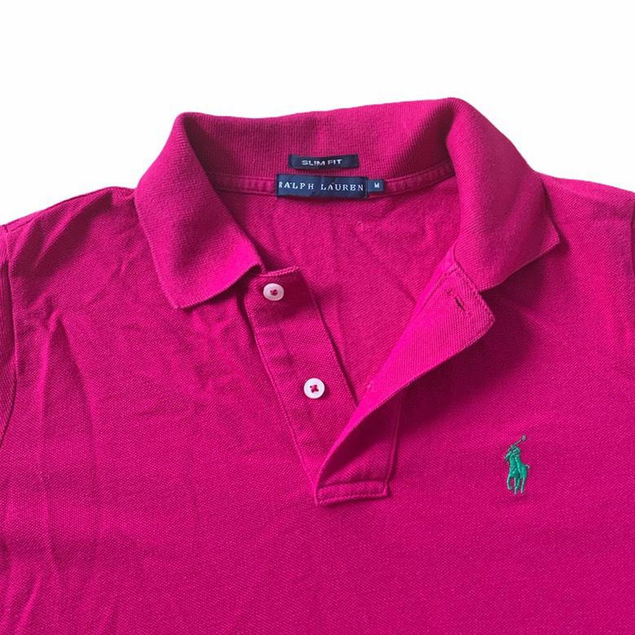 Dark pink ralph lauren slim fit polo shirt. looks... - Depop