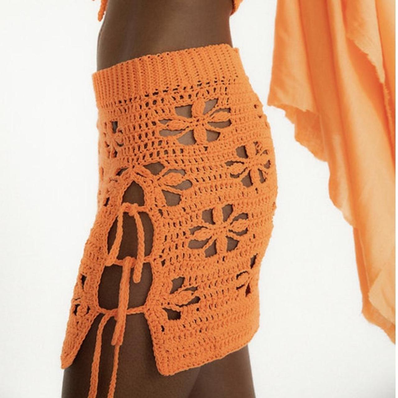 Tach Clothing Women's Orange Skirt Depop