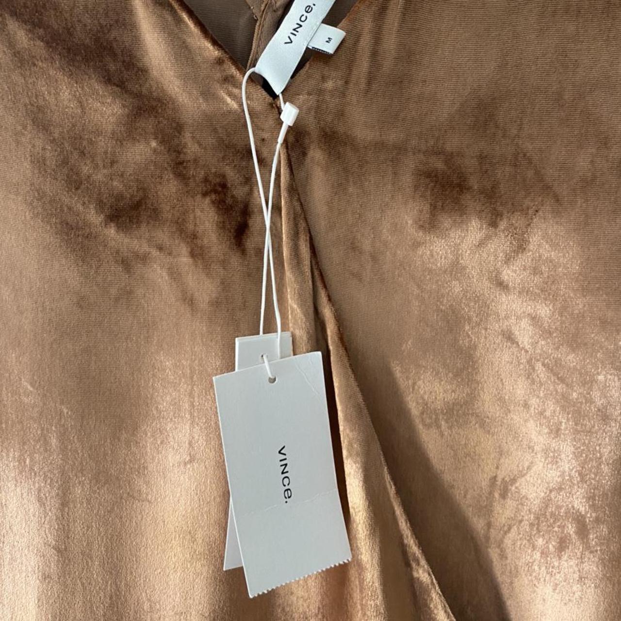 Vince velvet copper dress. Beautiful fabric photos... Depop