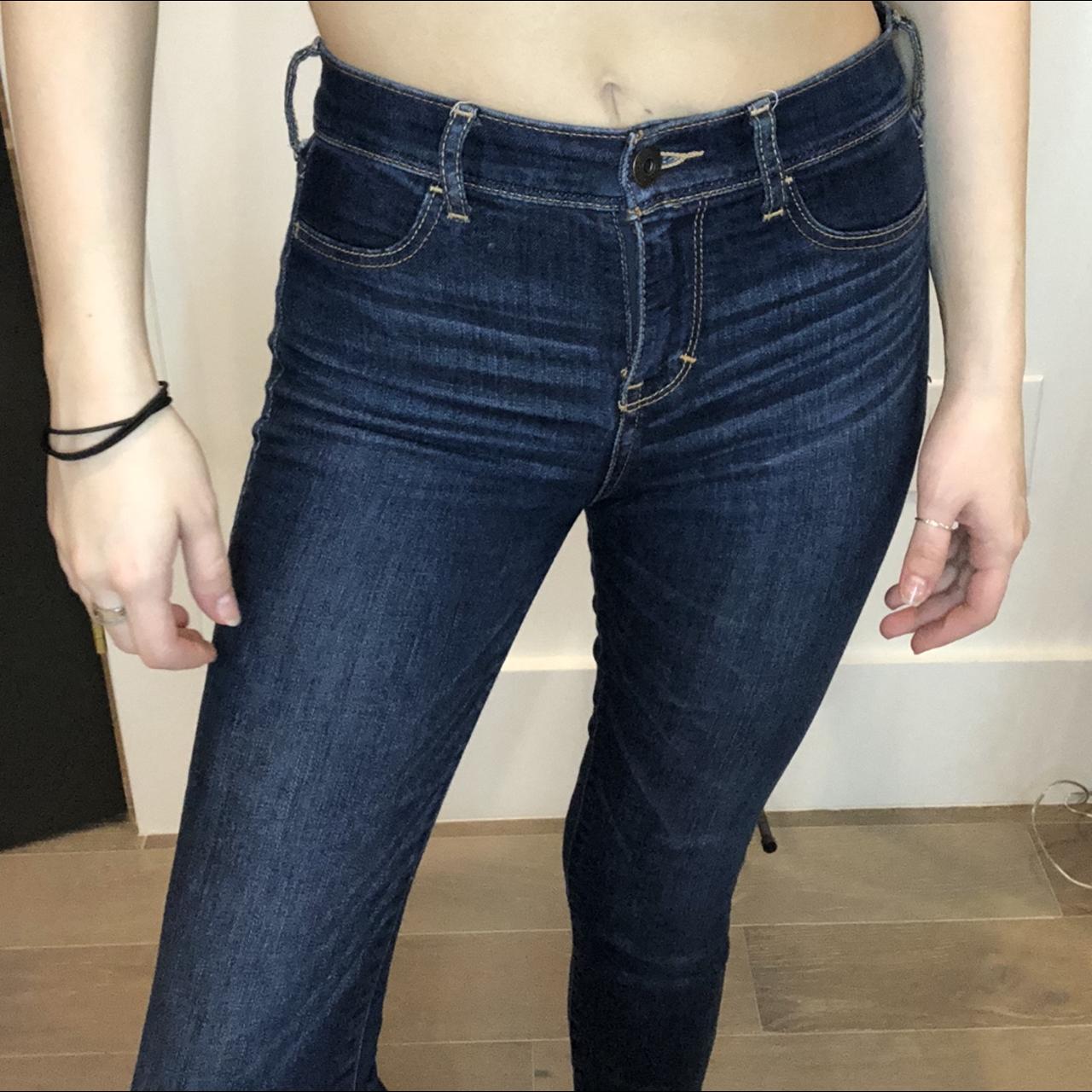 abercrombie and fitch kids mid-rise dark wash jeans... - Depop