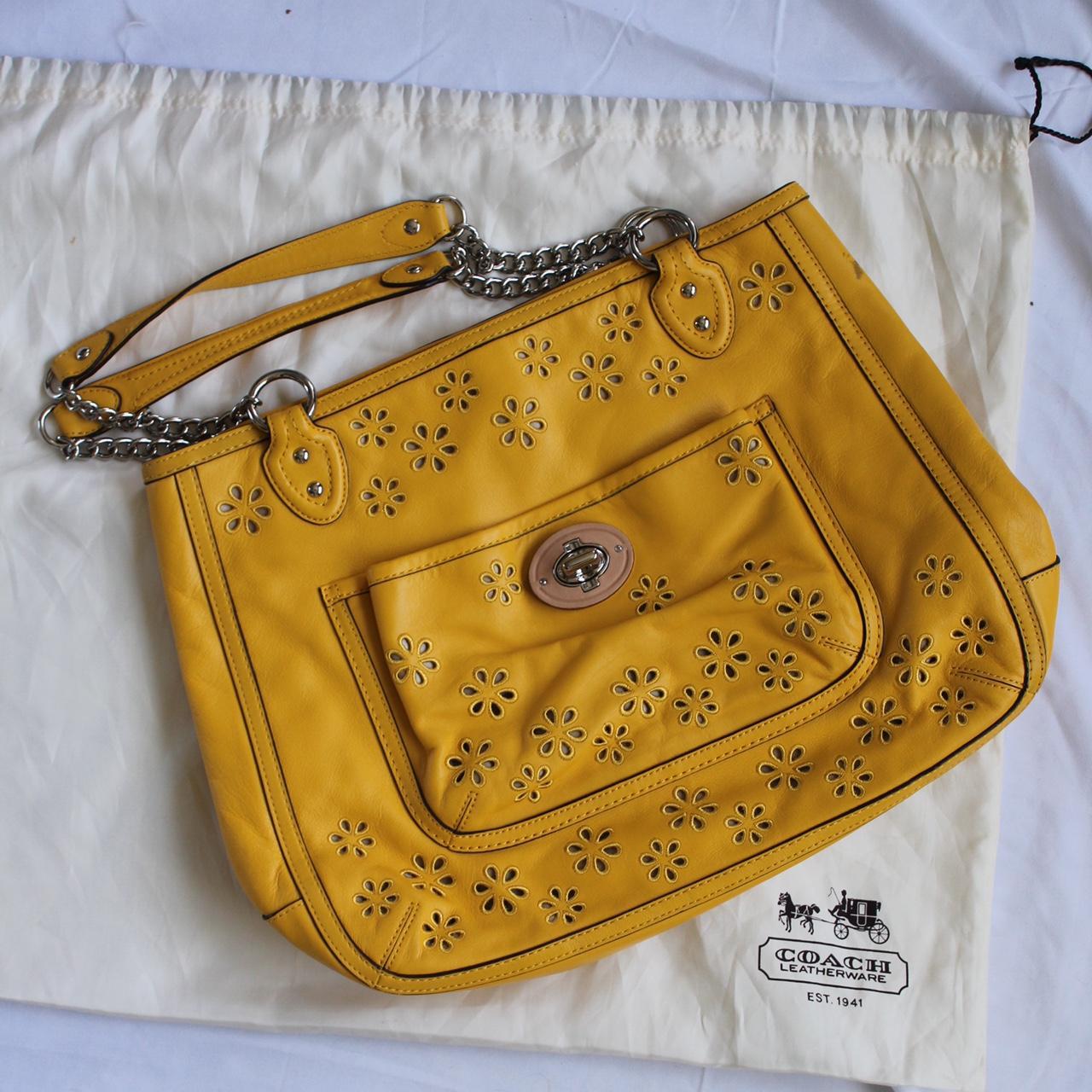 yellow coach bag. #purse #coach - Depop