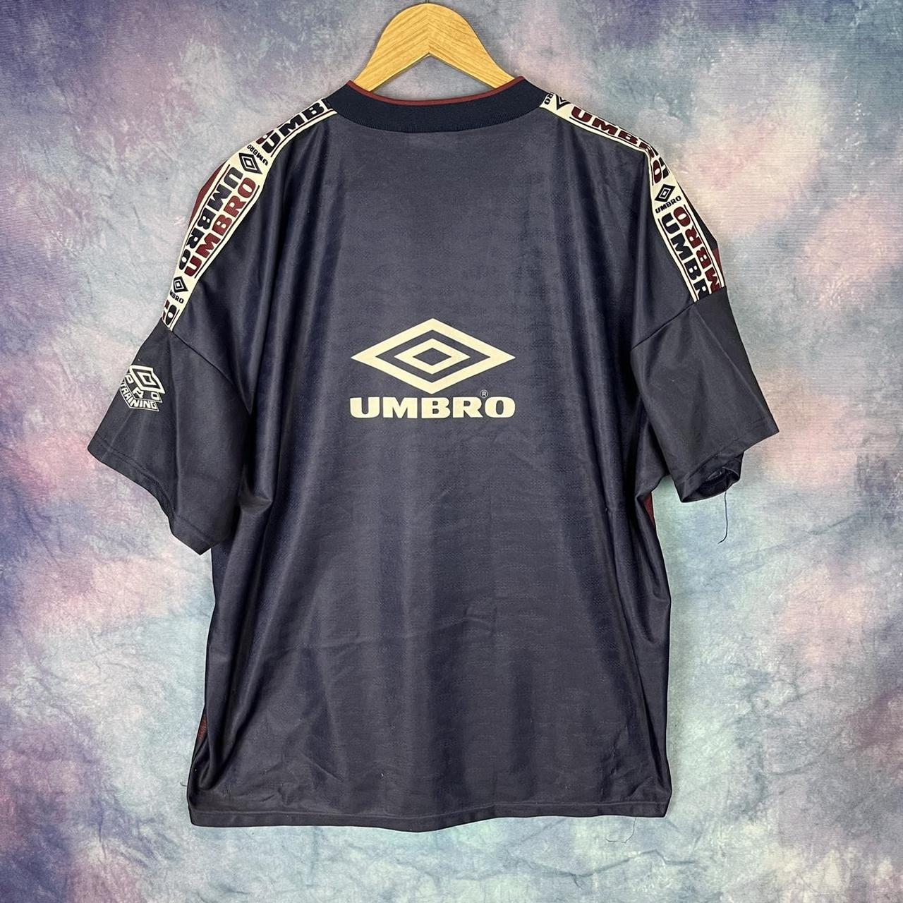 Vintage 90s Umbro t shirt football top with back... - Depop