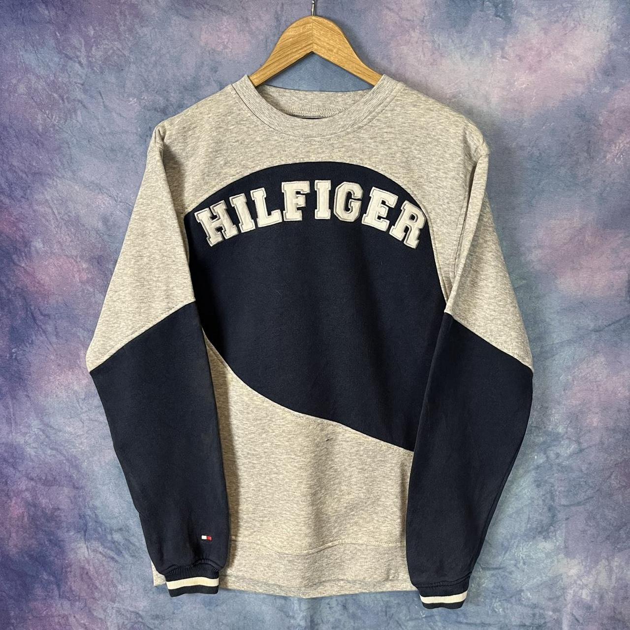 Vintage Tommy Hilfiger sweatshirt reworked medium... - Depop