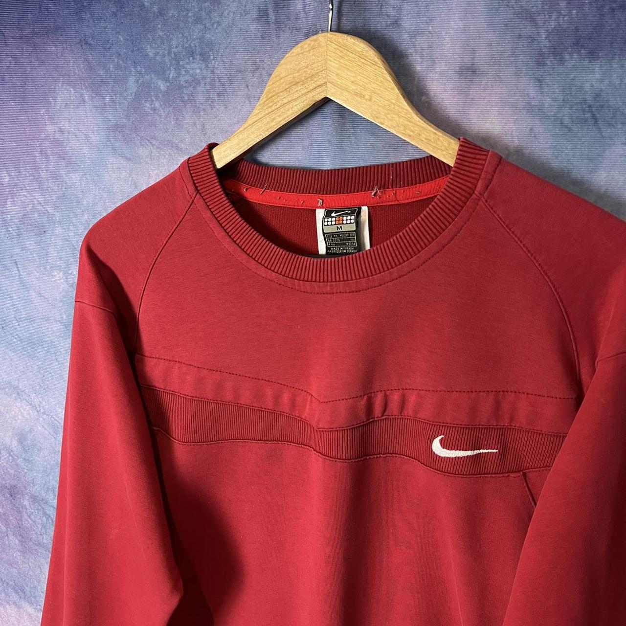 Vintage nike sweatshirt red womens medium... - Depop