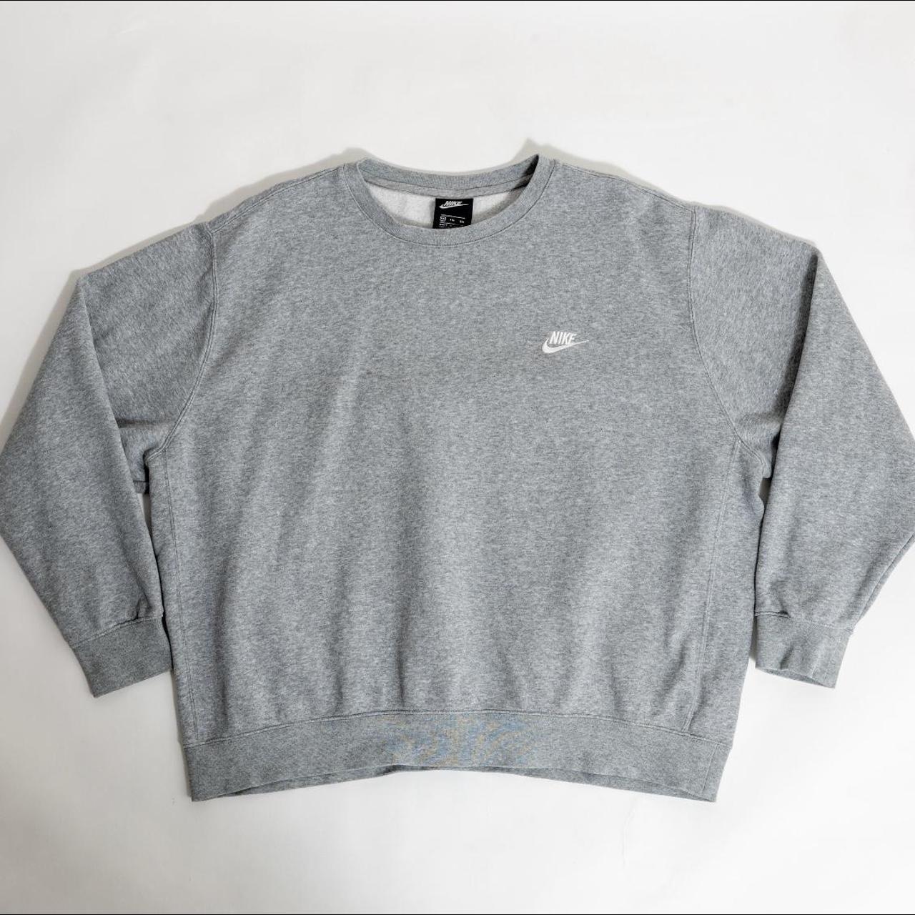 Vintage Nike sweatshirt grey XXL embroidered... - Depop