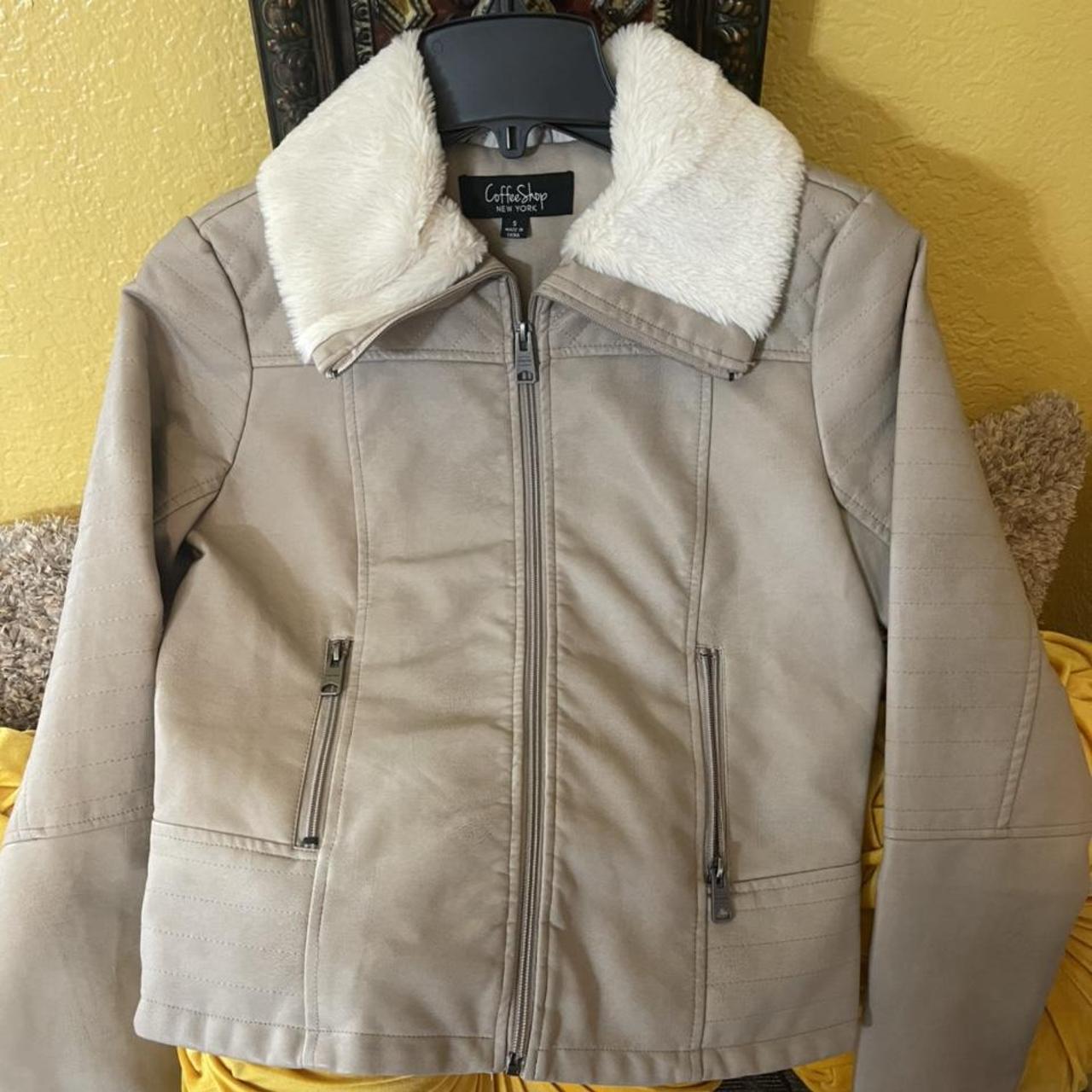 New York faux leather jacket size small Depop