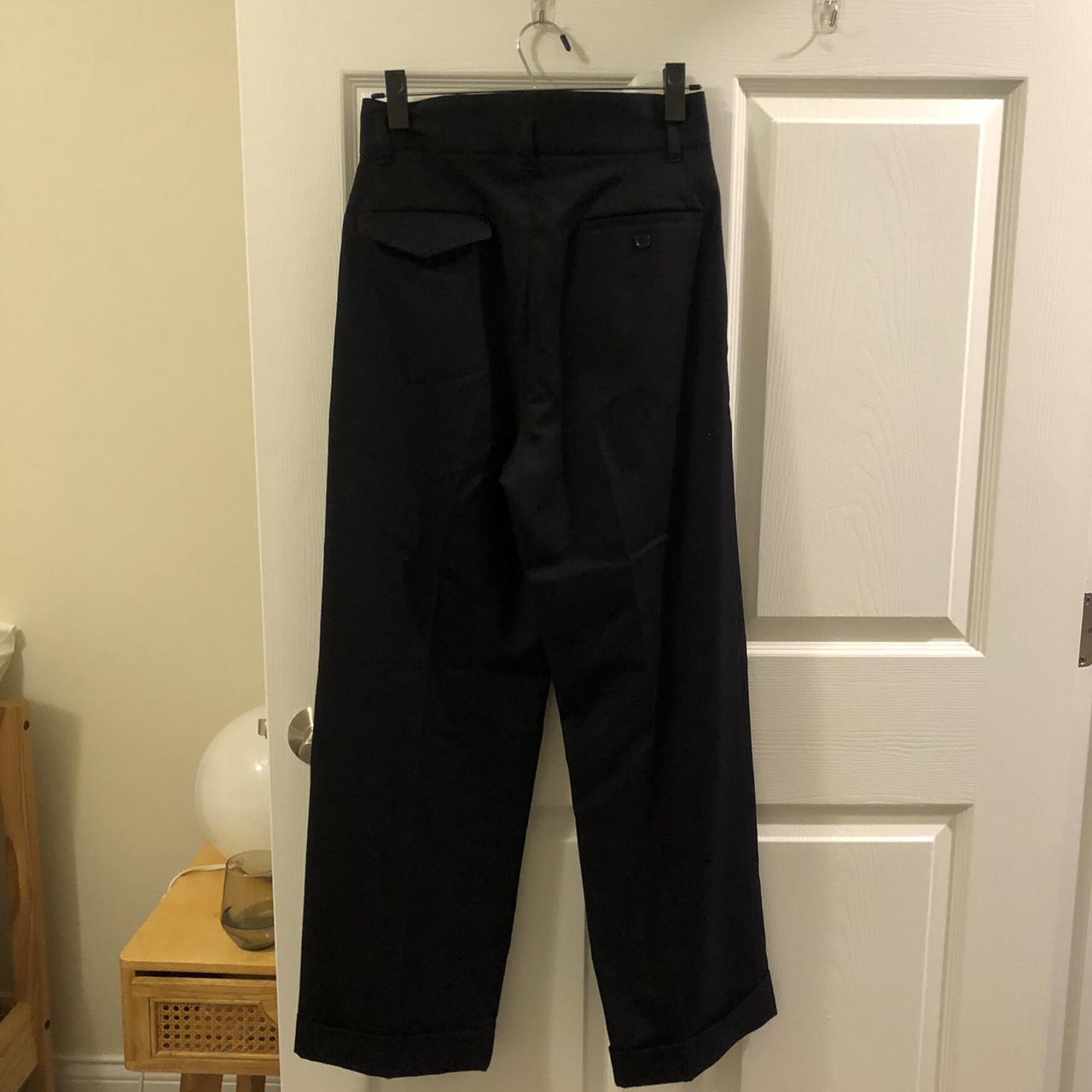 ines de la fresaange uniqlo trousers navy blue... - Depop