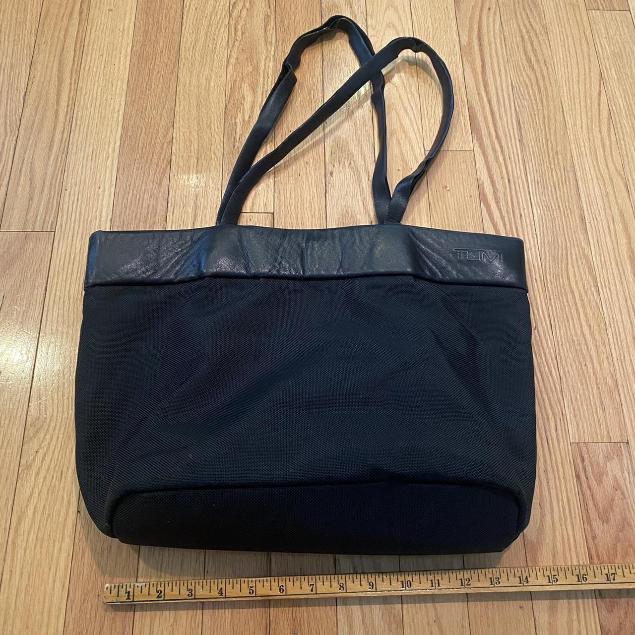 Tumi Nylon Tote Bag Black Full Zipper Lined Travel... - Depop