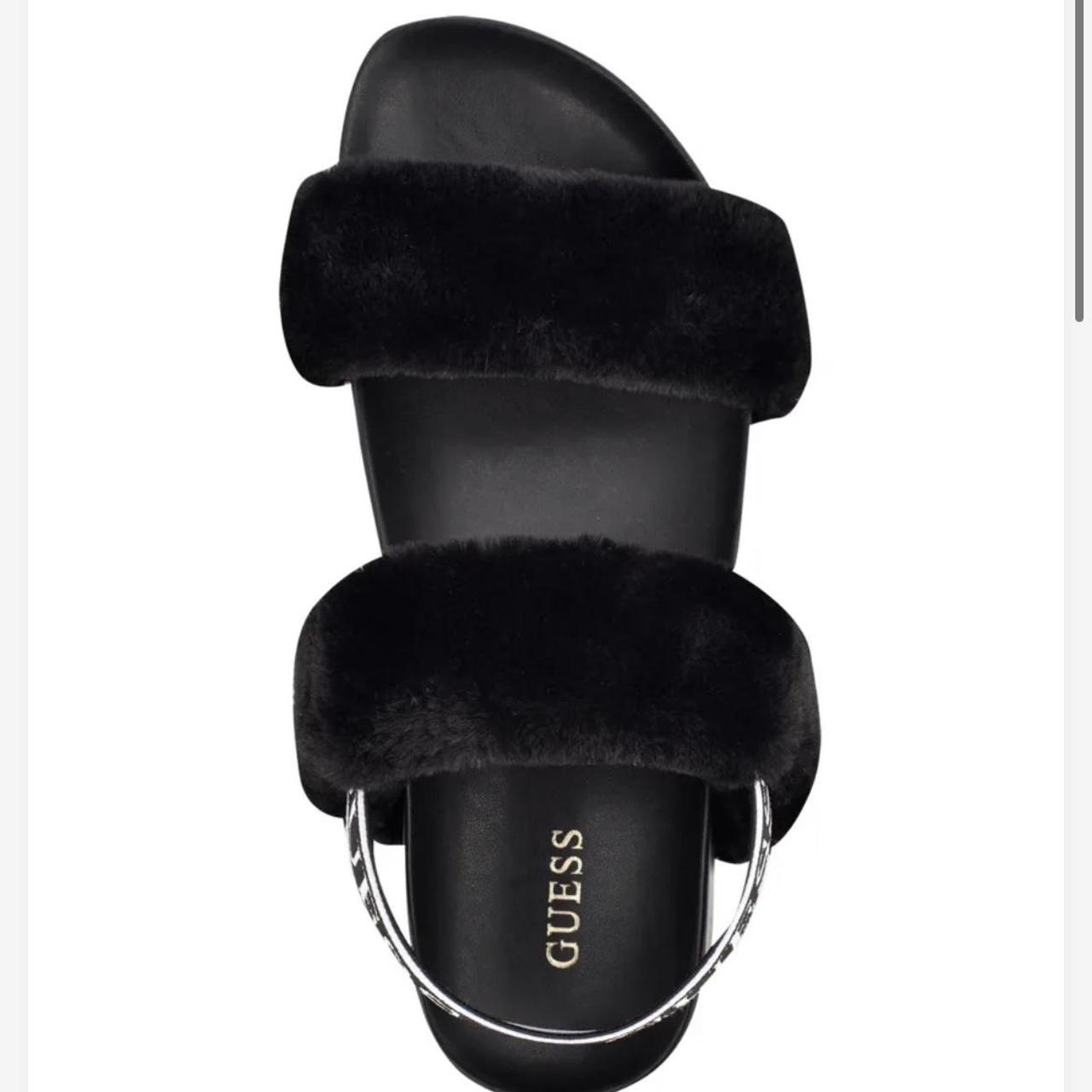 Guess faux hot sale fur slides