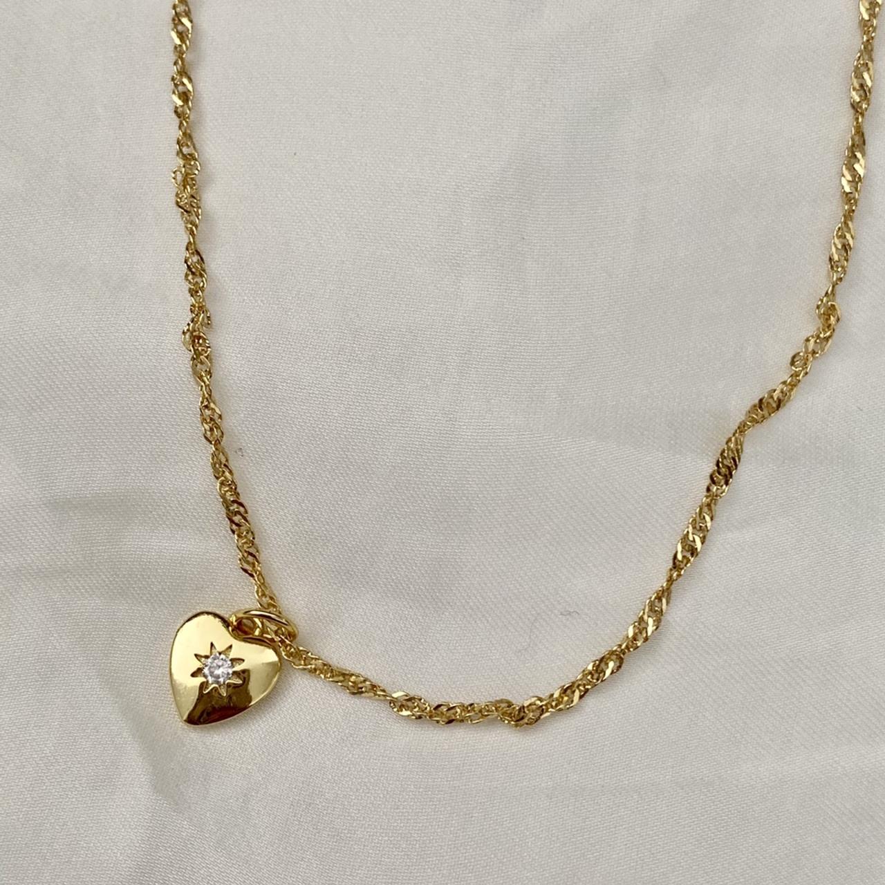 Stunning Handmade 18k Gold Plated Love Heart Sun Depop