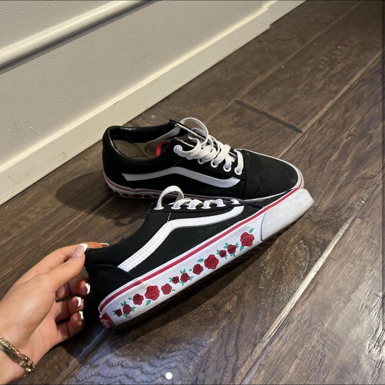 Custom rose old skool vans MESSAGE ME BEFORE... - Depop