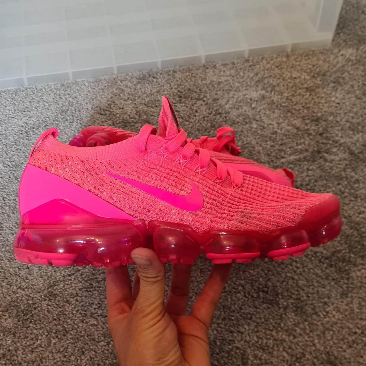 Nike 3 Vapormax Flyknit Hot Pink Worn but with... - Depop