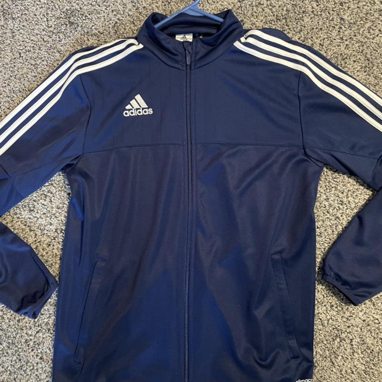 Blue Adidas track jacket - Depop