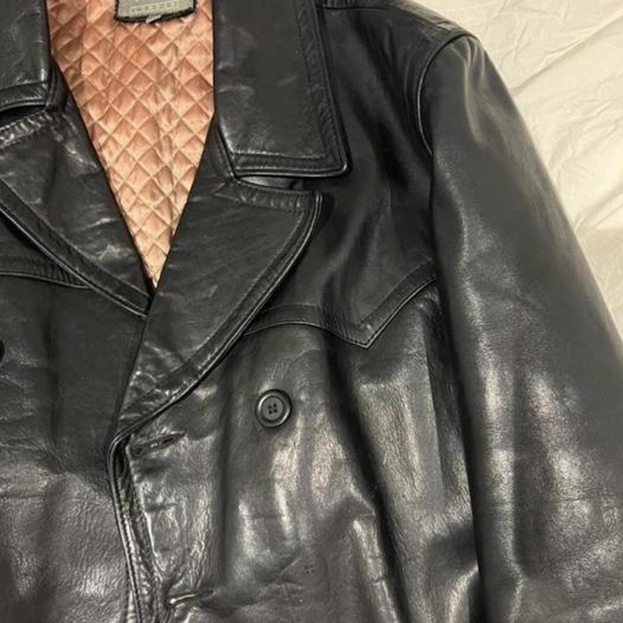 REAL LEATHER JACKET -AMI LDN WITH MISSING BUTTON ... - Depop