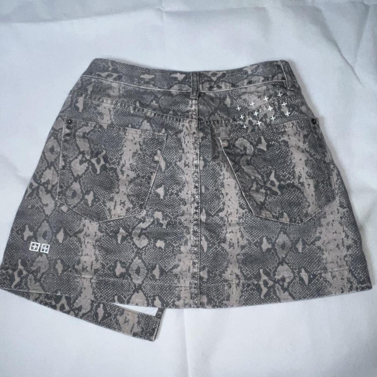 Ksubi Women's Silver and Grey Skirt (2)