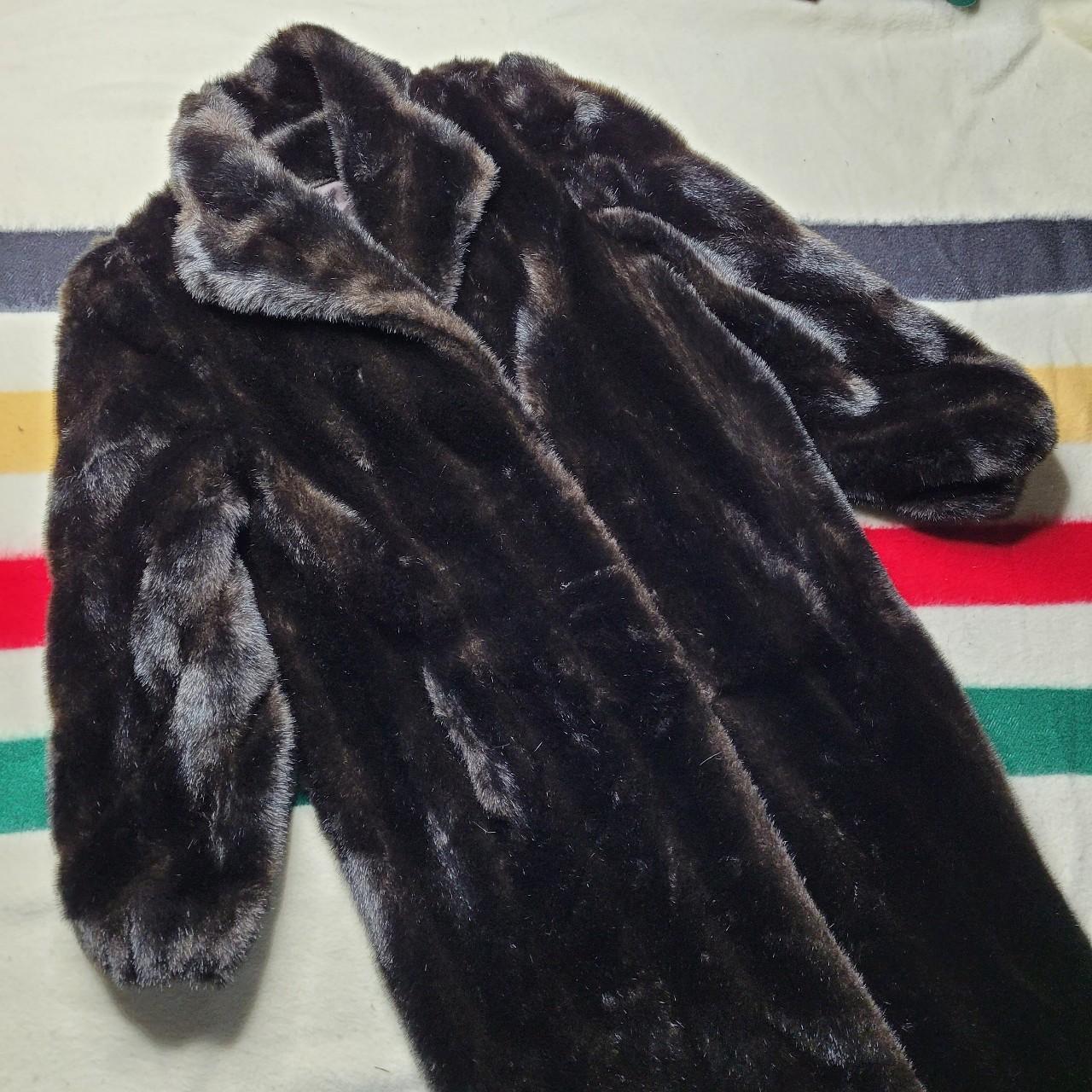 Vintage 80s Faux Mink Fur Coat Free shipping USA -... - Depop