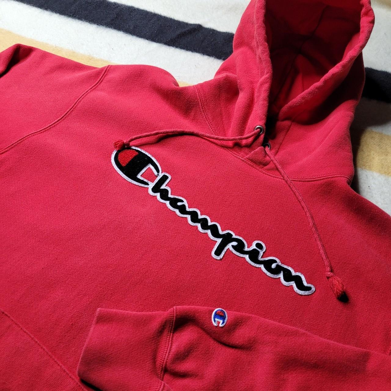 champion hoodie fuzzy logo