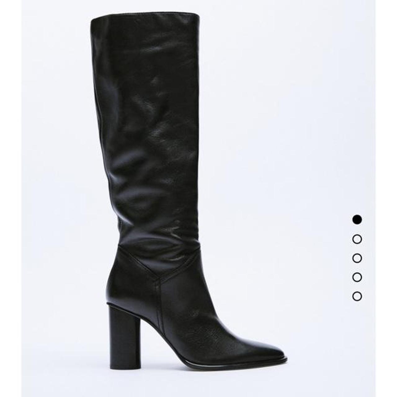 Zara knee clearance high leather boots