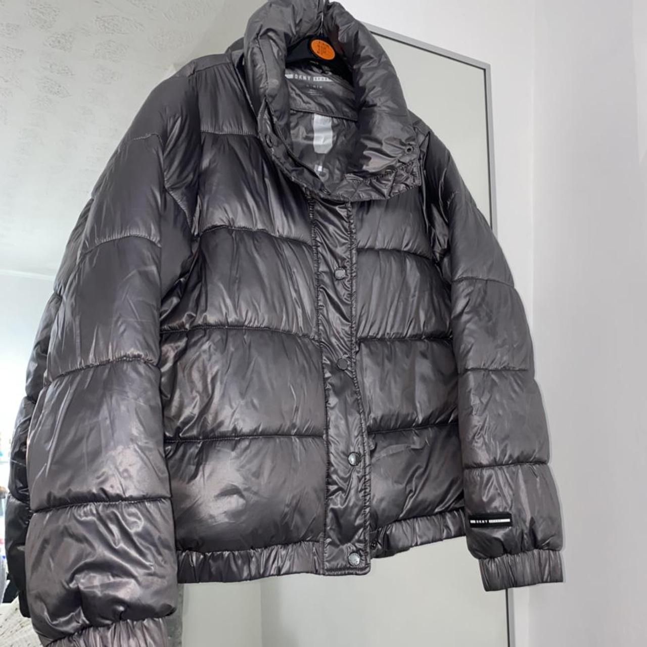 dkny metallic puffer jacket