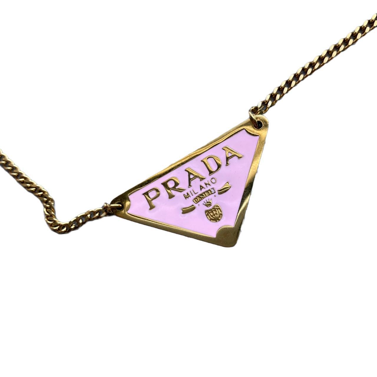 Prada Women's Pink and Gold Jewellery | Depop