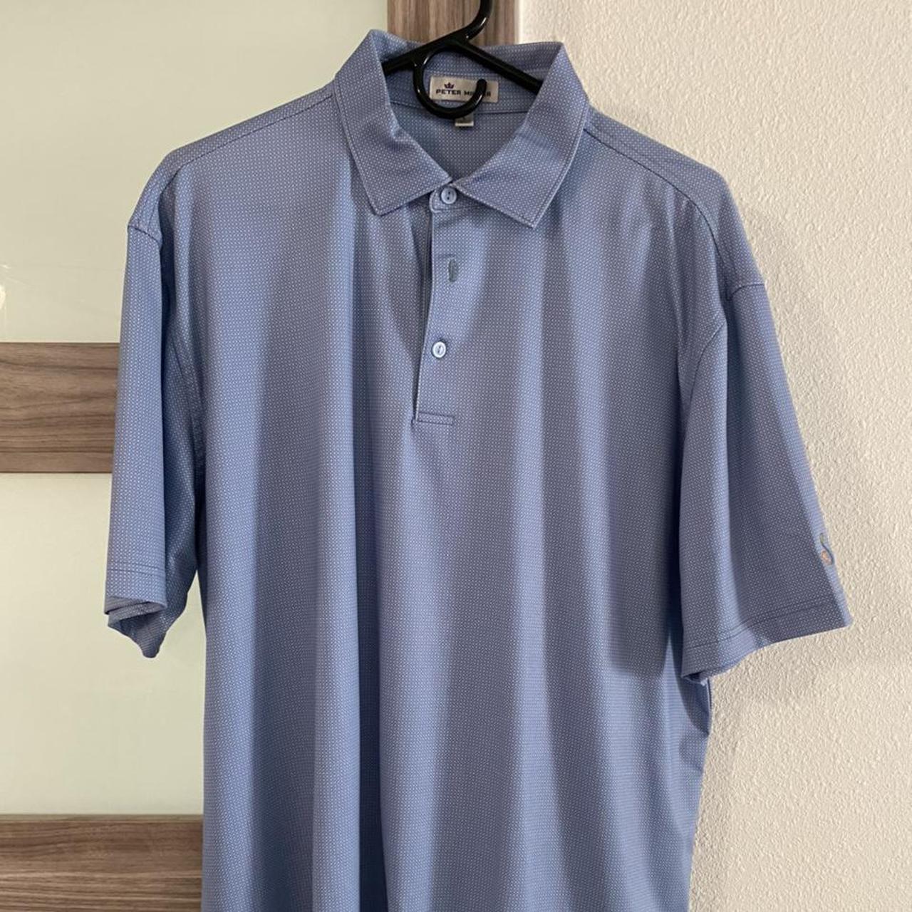 Peter Millar dotted blue golf polo shirt mens large... - Depop