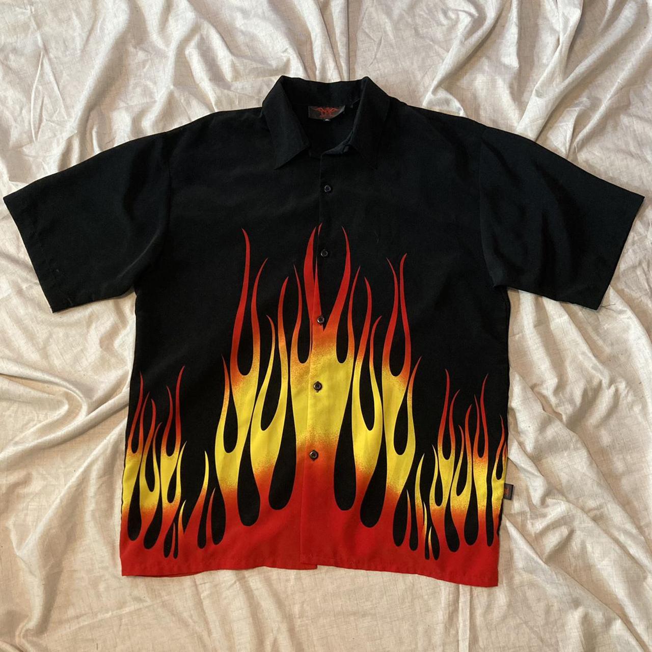Vintage flames bowling shirt ! 🔥🔥🔥 Description :... - Depop