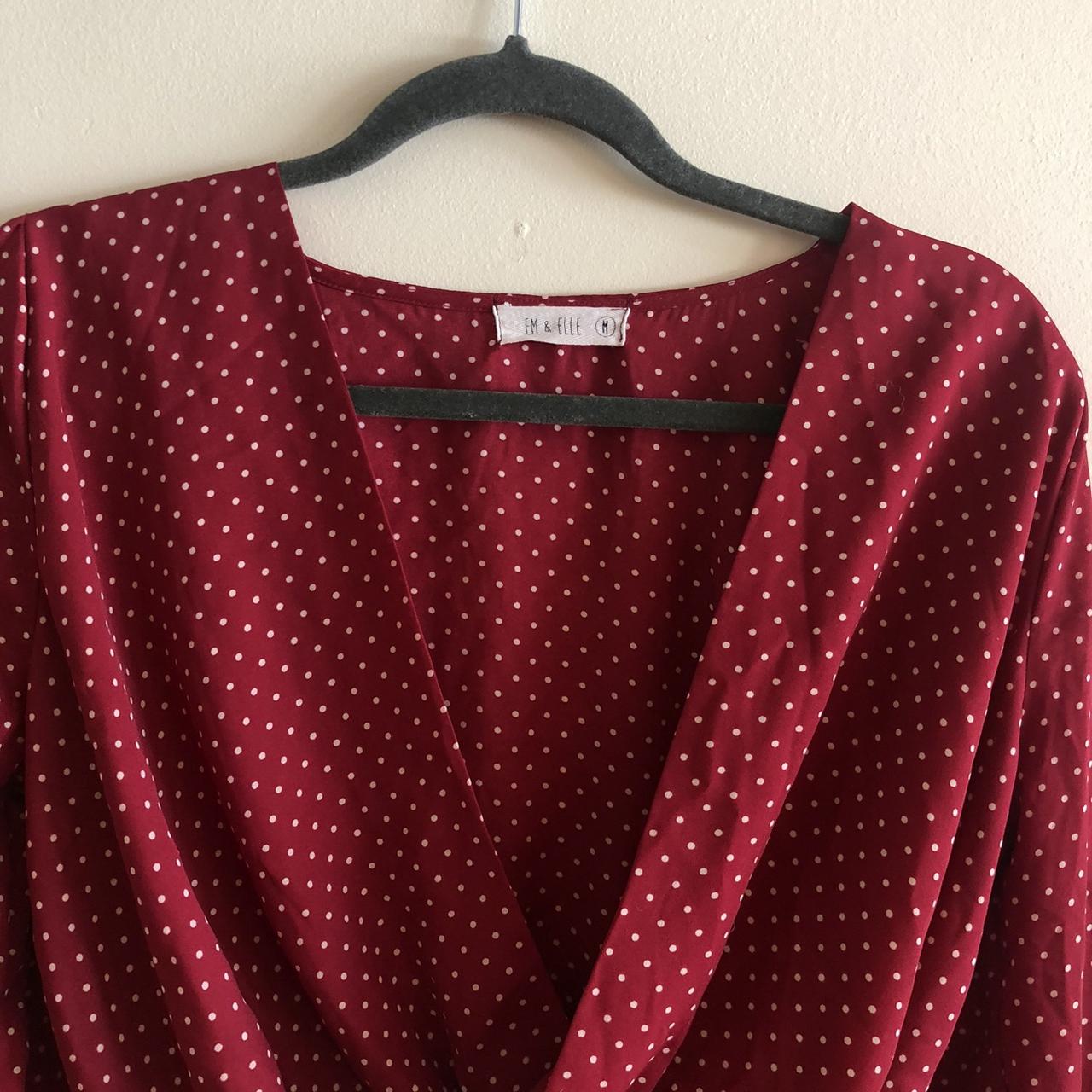 Women's Red and White Blouse (2)