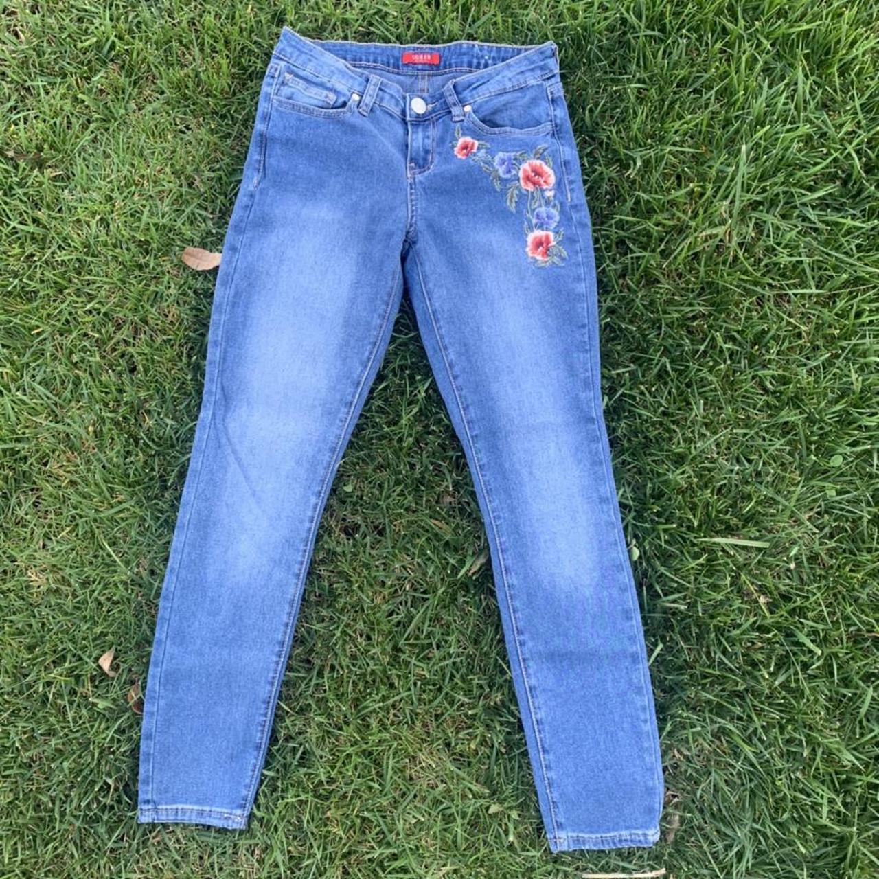 guess flower jeans