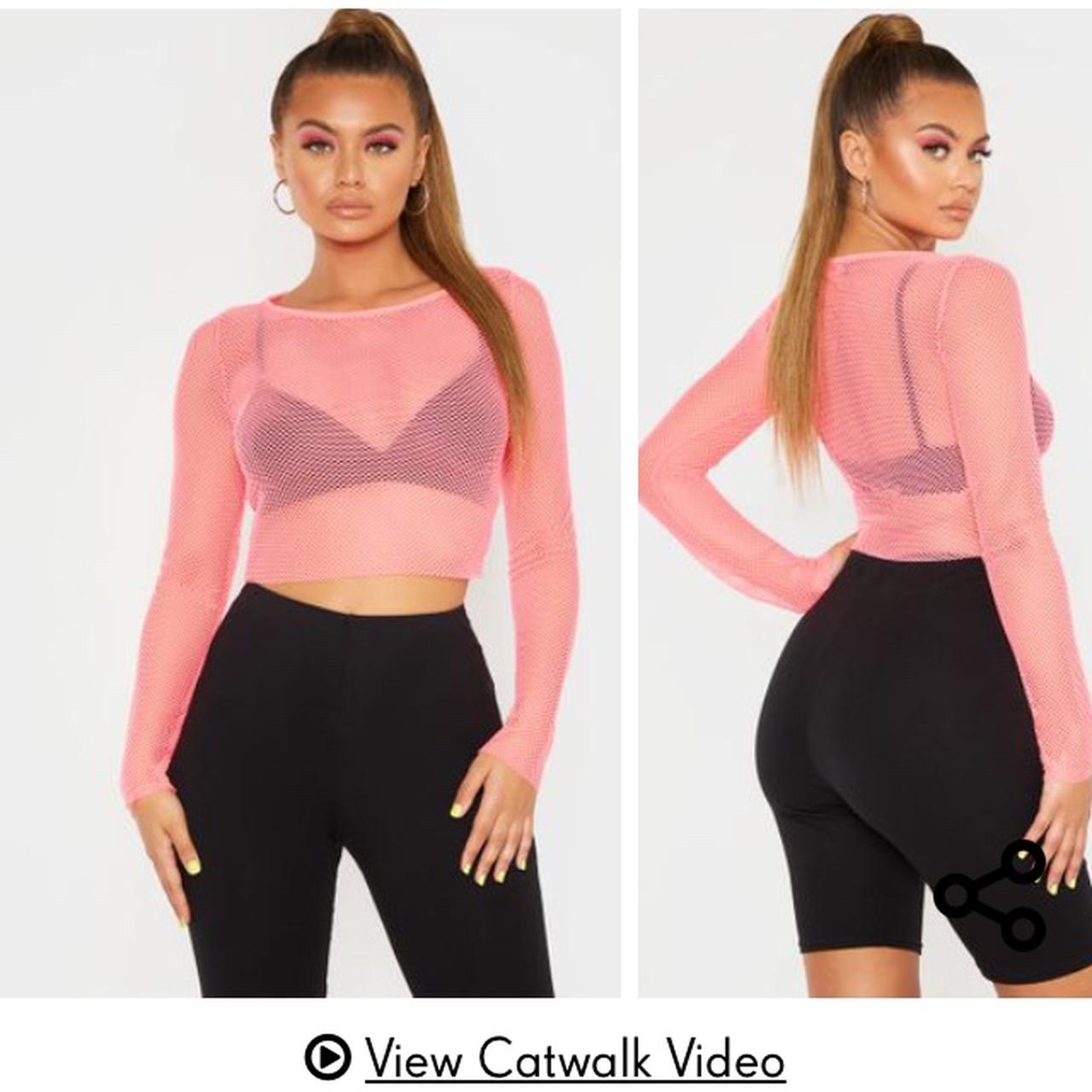 Neon pink clearance fishnet top