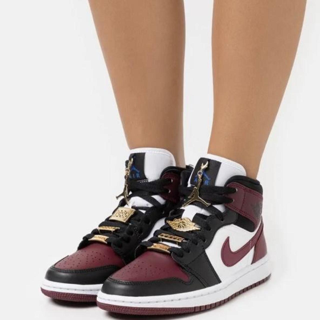 womens jordan 1 mid maroon