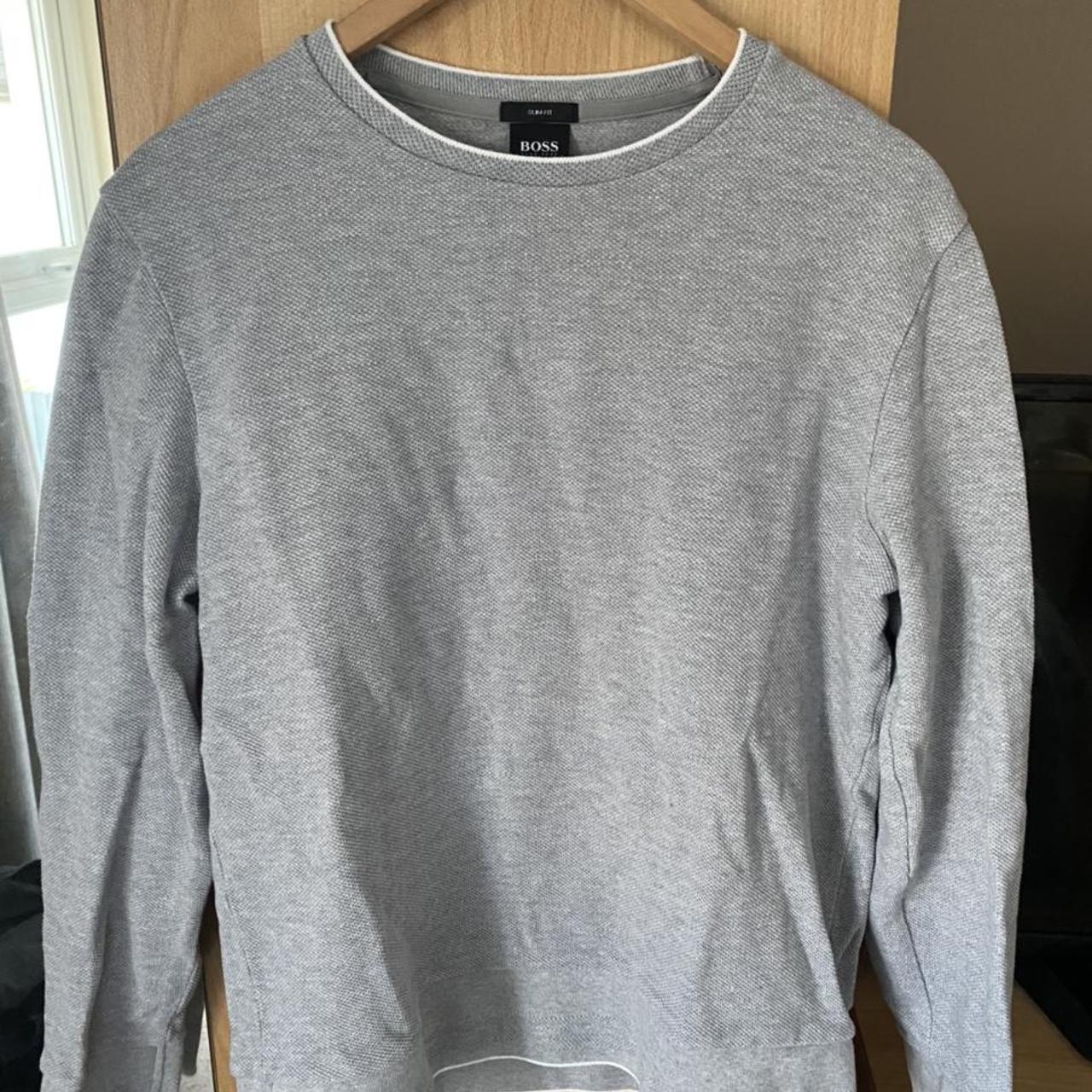 BOSS Men's Grey Jumper | Depop