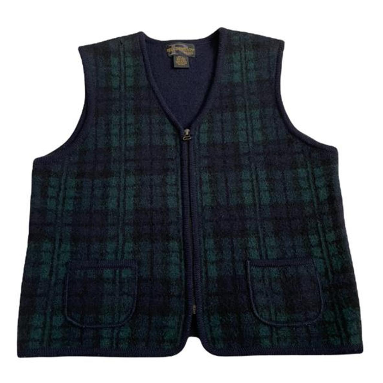 Men's Blue and Green Gilet