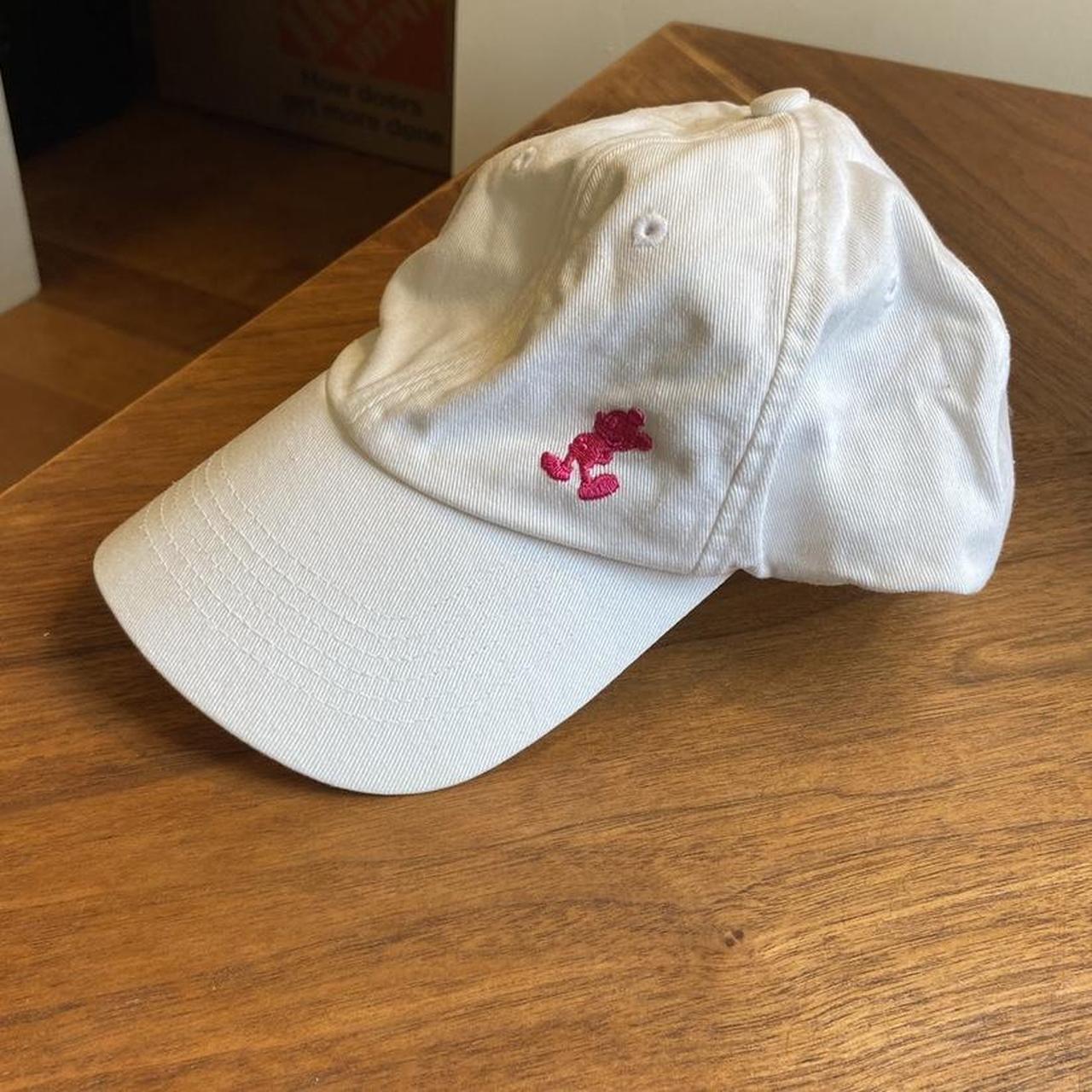 DISNEY WHITE BASEBALL CAP WITH MICKEY IN HOT PINK-... - Depop