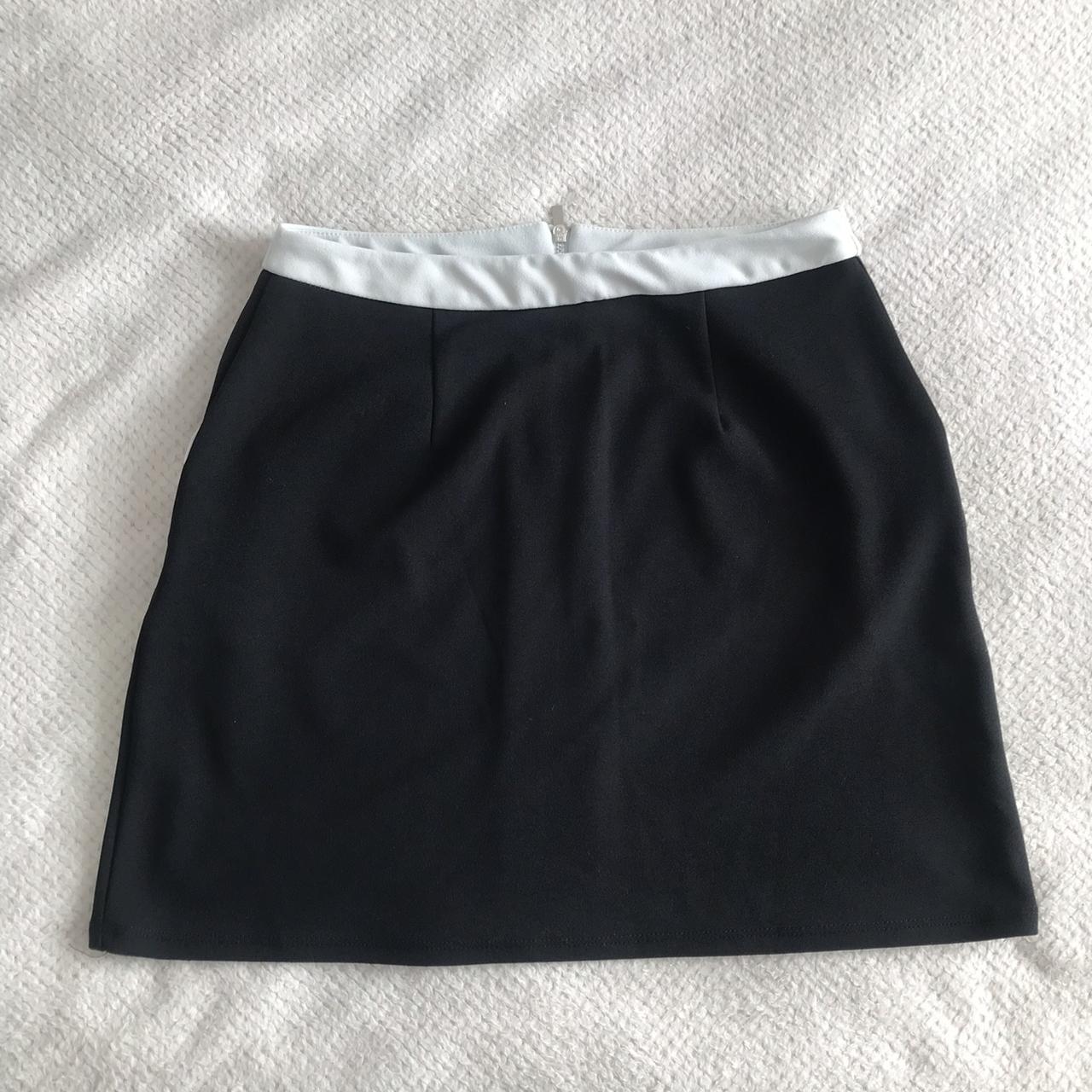 New Look black and white skirt Perfect condition,... - Depop